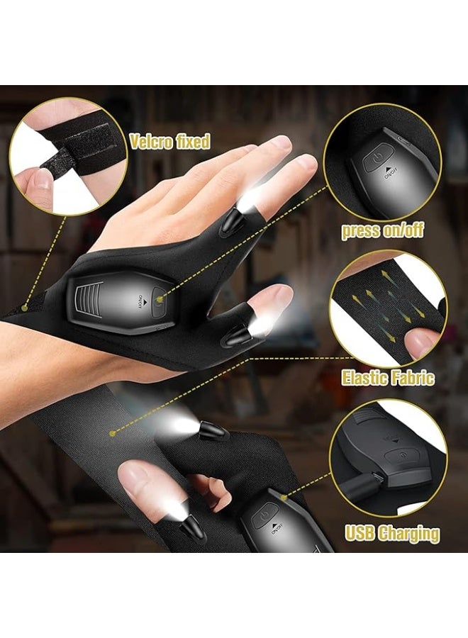 هدايا للرجال، قفازات LED لإكسسوارات الصيد، قفازات مع مصباح يدوي، أدوات للرجال، هدايا للأب، هدايا عيد ميلاد له، هدايا للرجال، أفكار هدايا لملء جورب الرجال في عيد الميلاد - Image 4